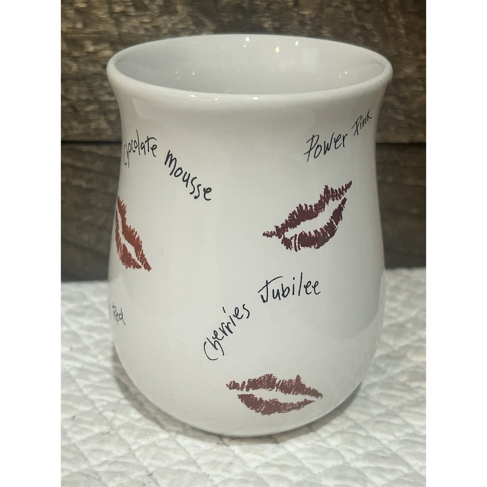 Mary Kay Lipstick Shades Coffee‎ Cup Mug 14 Oz Lip Prints Kisses Collectible
